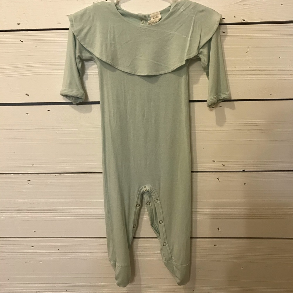 Kate Quinn Footed romper with boho collar